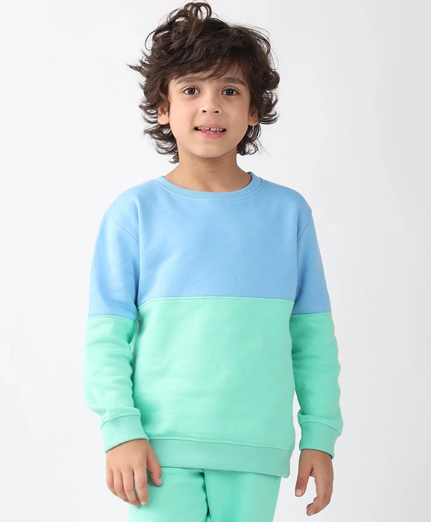 BLUE GREEN IL STYLE BOYS SWEATSHIRT -GREEN/BLUE