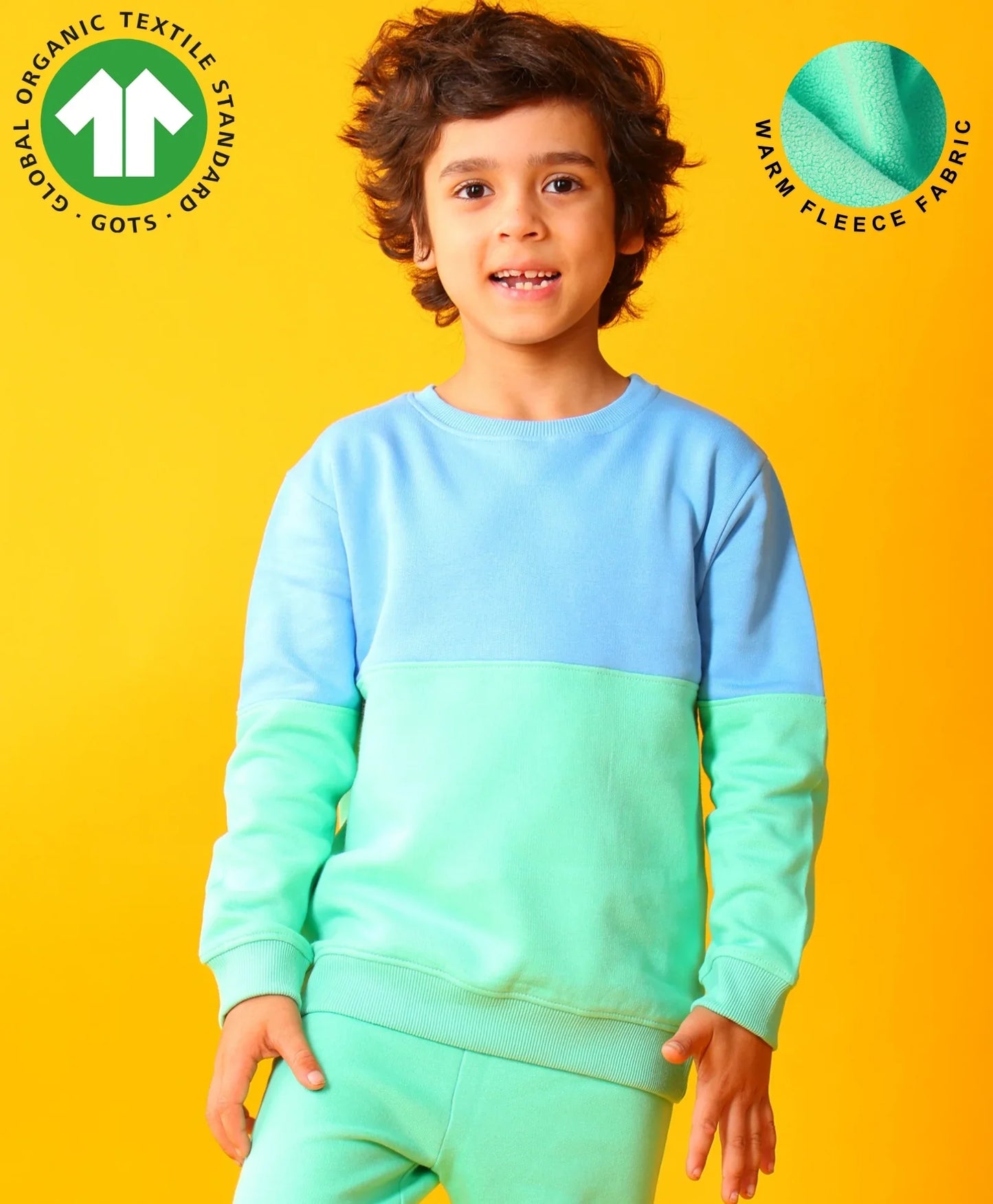 BLUE GREEN IL STYLE BOYS SWEATSHIRT -GREEN/BLUE