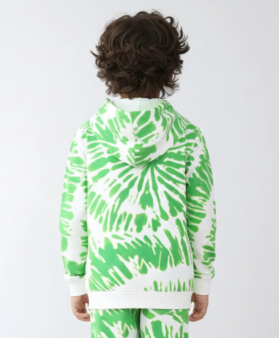 GREEN SWIRL BOYS FLEECE HOODIE - GREEN - Anthrilo 