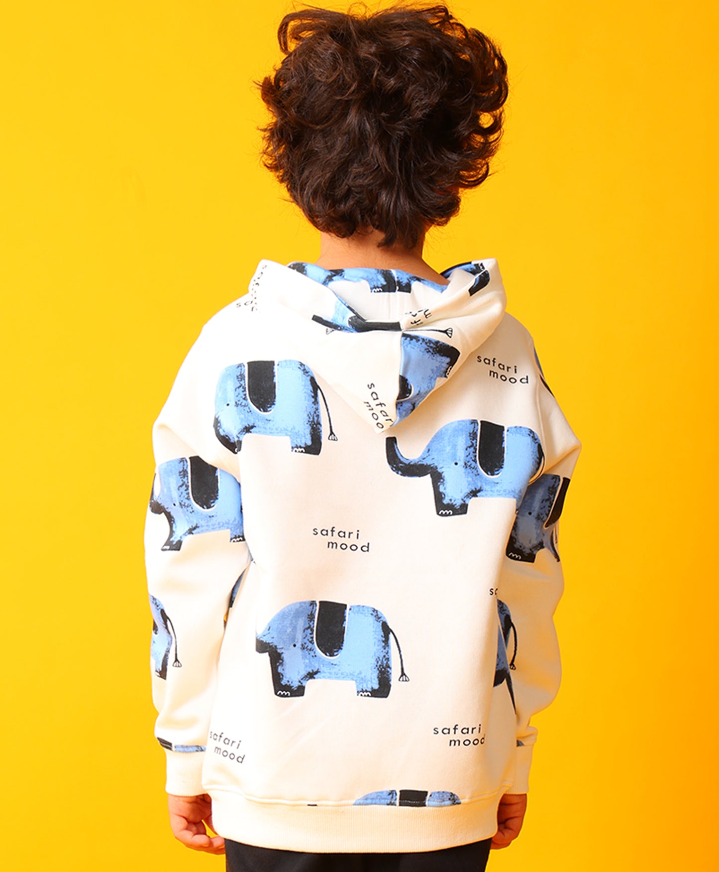 ELEPHANT SAFARI FLEECE HOODIE -OFF WHITE