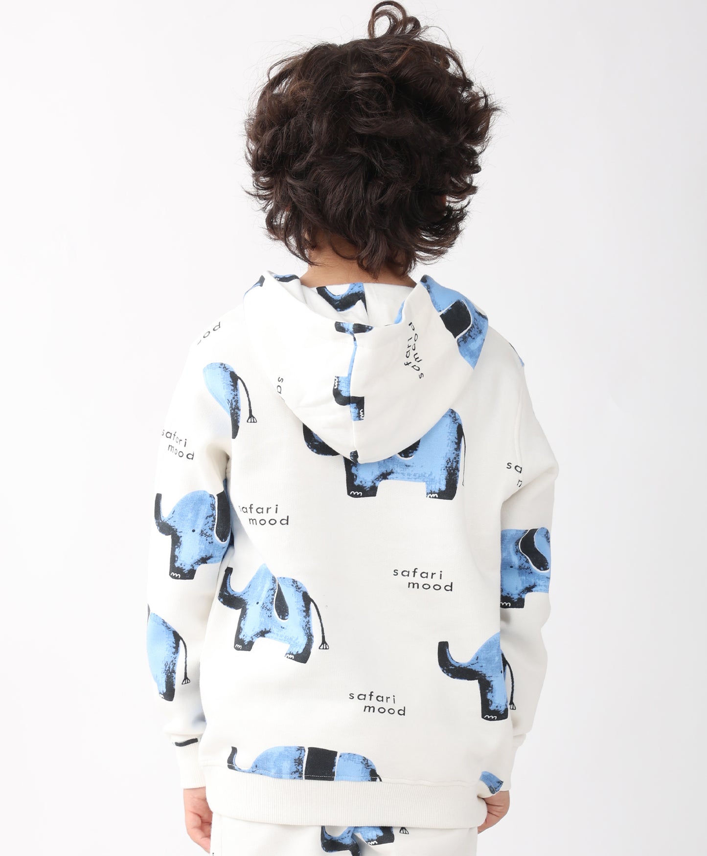 ELEPHANT SAFARI FLEECE HOODIE -OFF WHITE