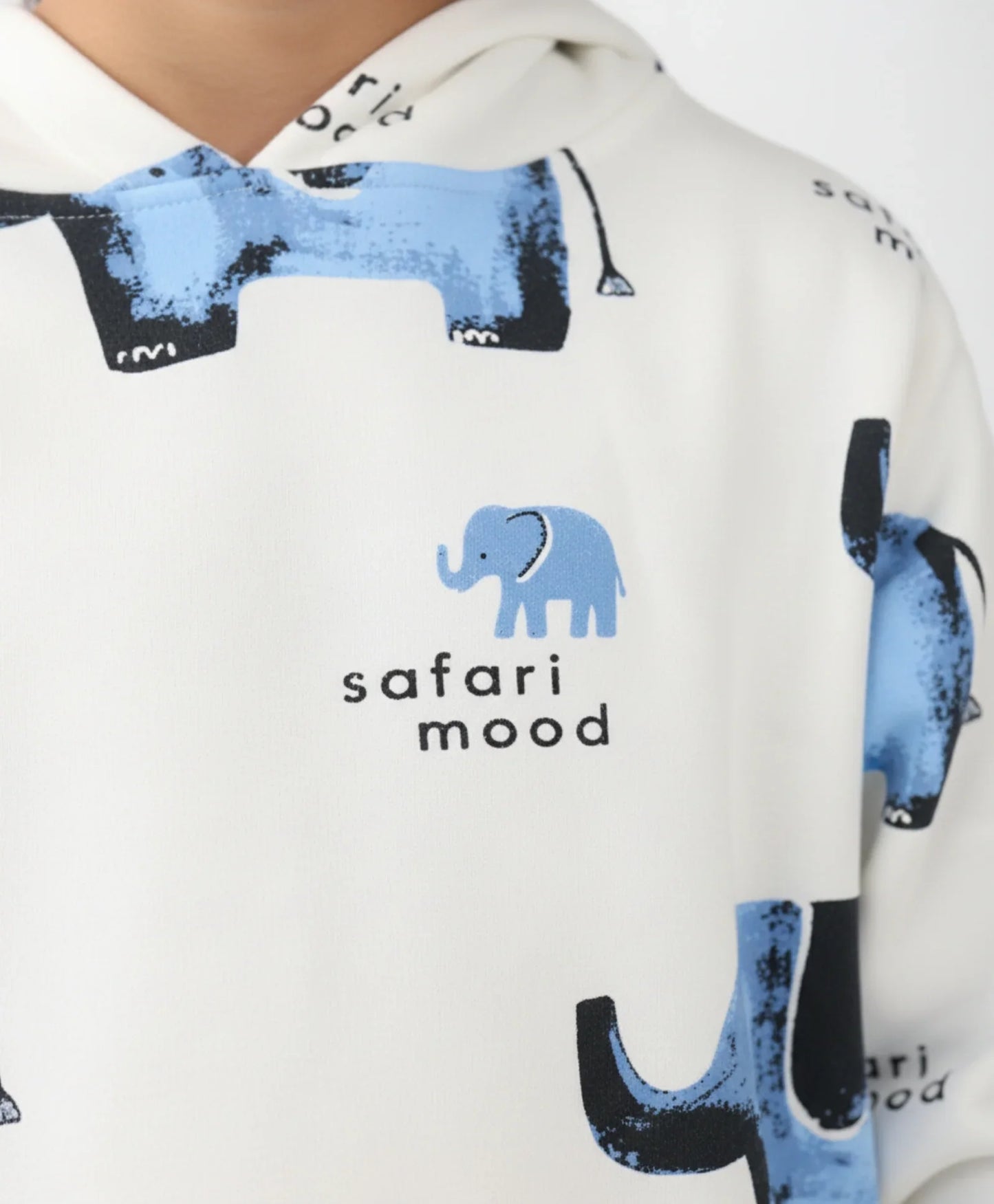 ELEPHANT SAFARI FLEECE HOODIE -OFF WHITE