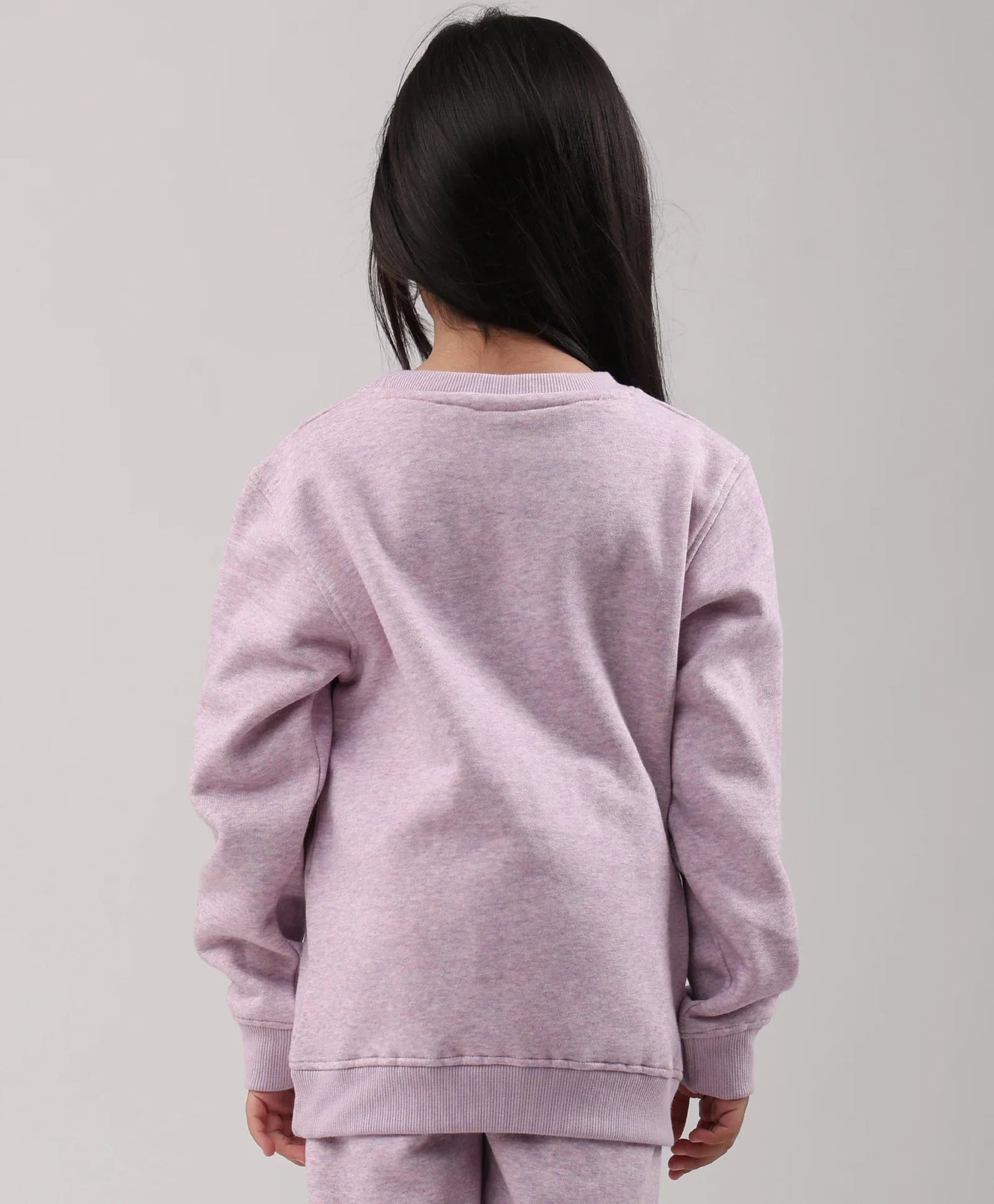 PURPLE MELANGE GIRLS FLEECE SWEATSHIRT - PURPLE