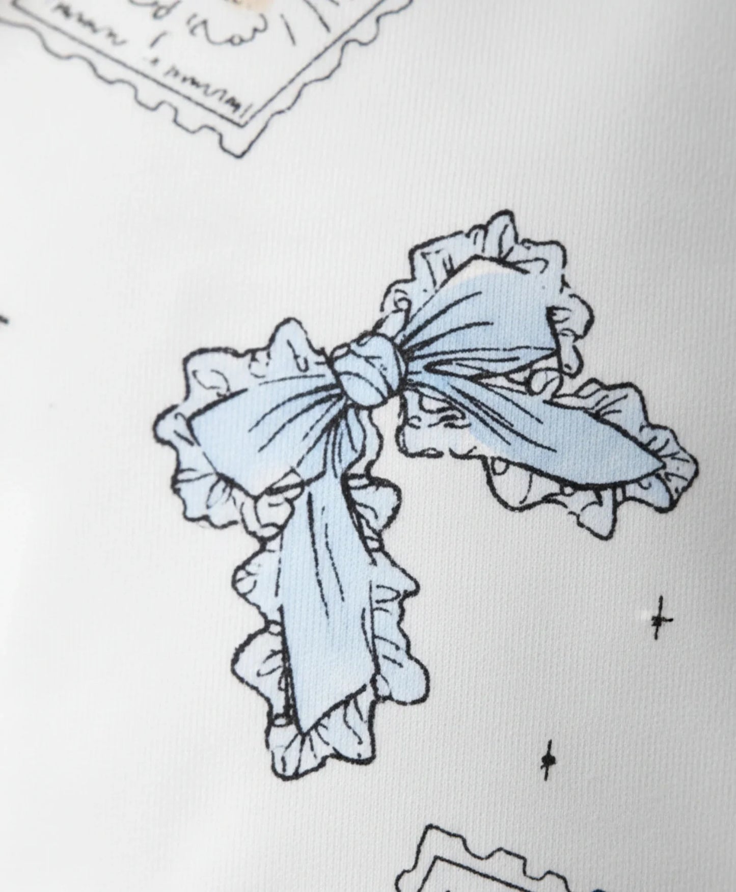 BOW KEY CAT GIRLS FLEECE BLACK SWEATSHIRT JOGGER SET - WHITE/BLACK