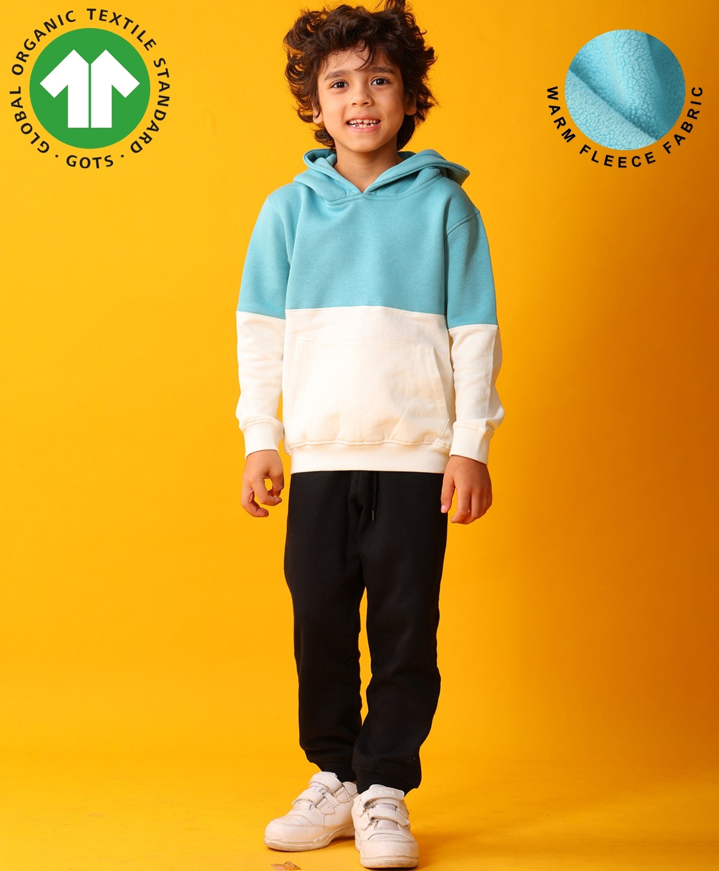 OIL GREEN WHITE COLOR BLOCK HOODIE BLACK JOGGER SET - OIL GREEN/BLACK