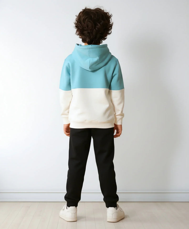 OIL GREEN WHITE COLOR BLOCK HOODIE BLACK JOGGER SET - OIL GREEN/BLACK - Anthrilo 