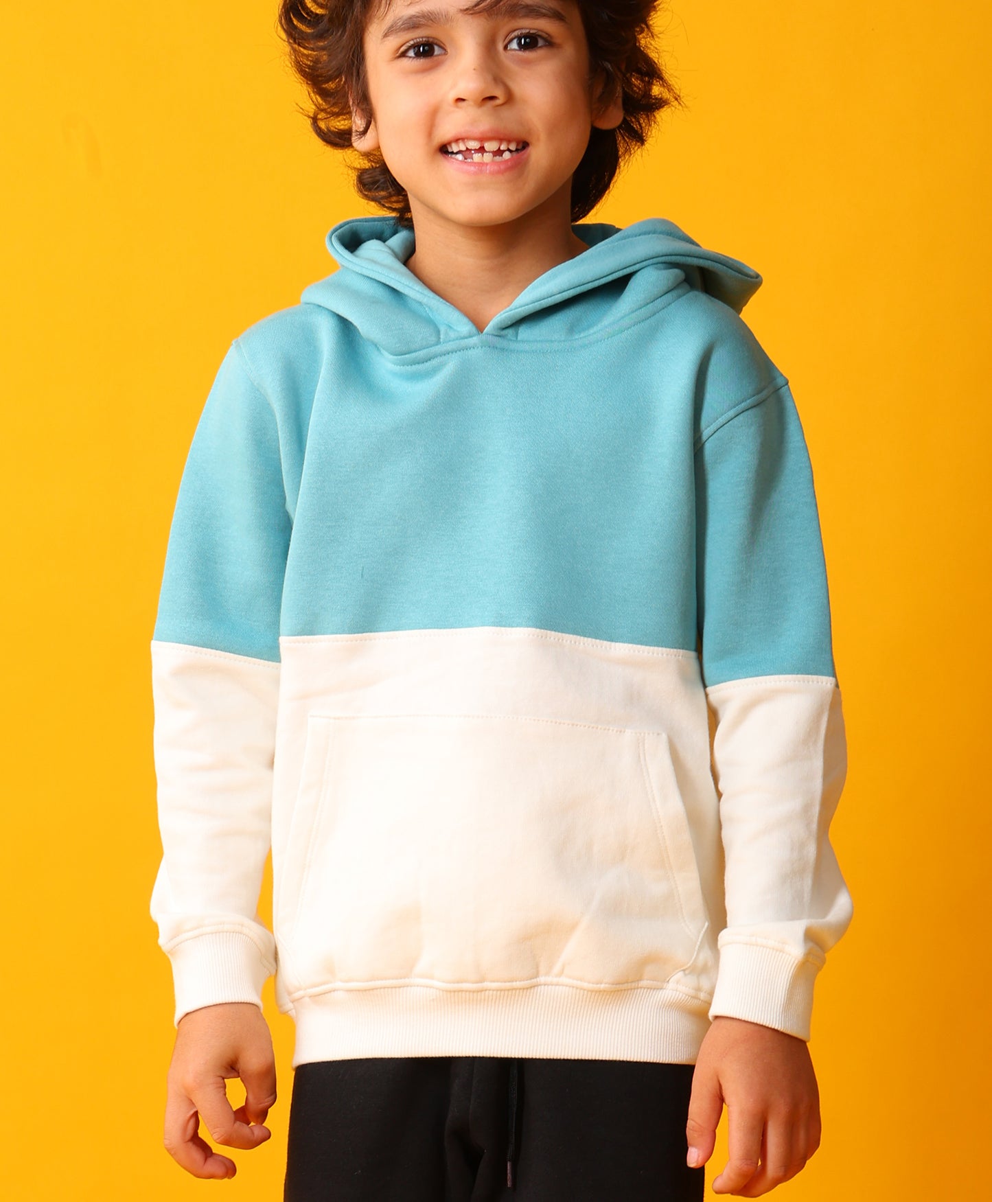 OIL GREEN WHITE COLOR BLOCK HOODIE BLACK JOGGER SET - OIL GREEN/BLACK