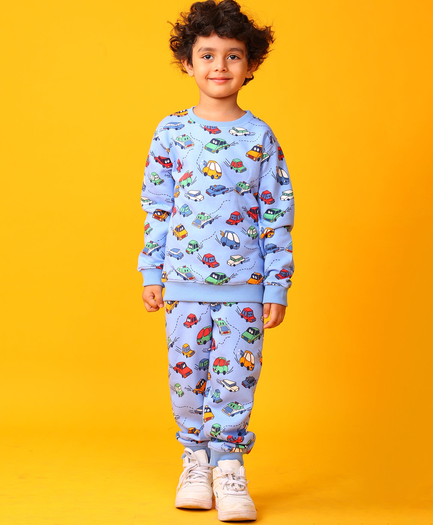 CARS BOYS FLEECE SWEATSHIRT JOGGER SET - BLUE