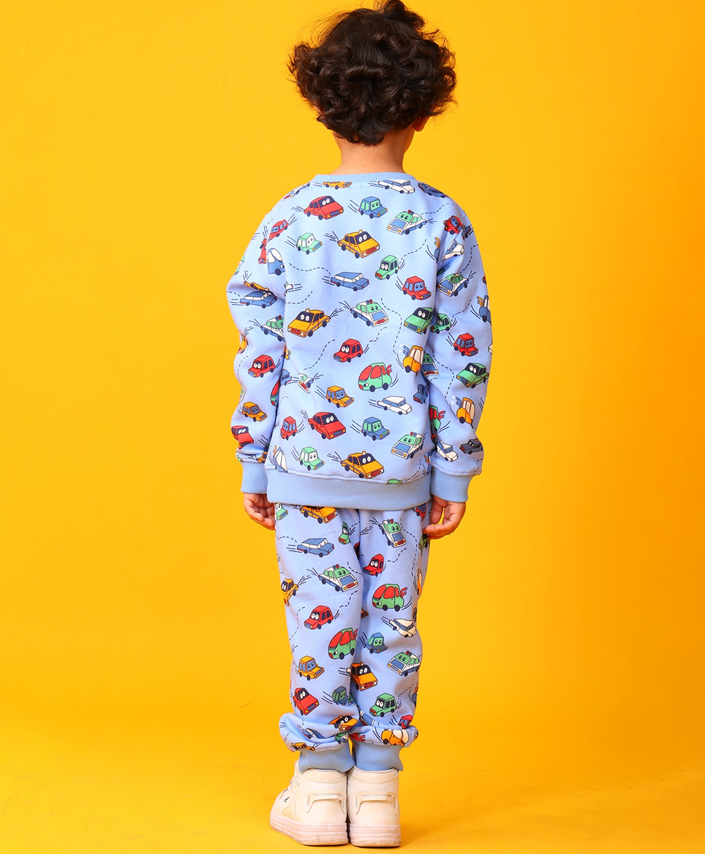 CARS BOYS FLEECE SWEATSHIRT JOGGER SET - BLUE