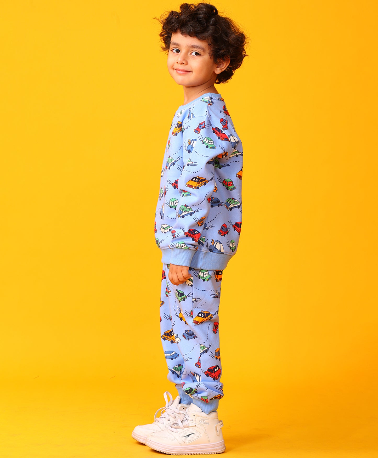 CARS BOYS FLEECE SWEATSHIRT JOGGER SET - BLUE