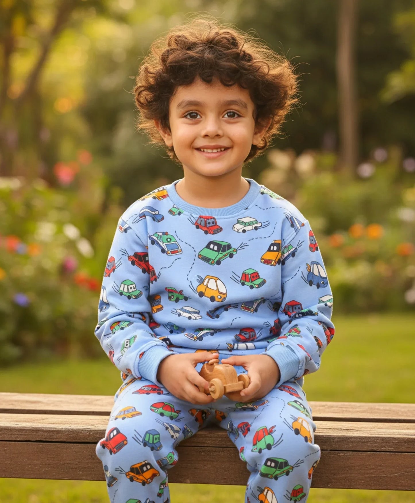 CARS BOYS FLEECE SWEATSHIRT JOGGER SET - BLUE