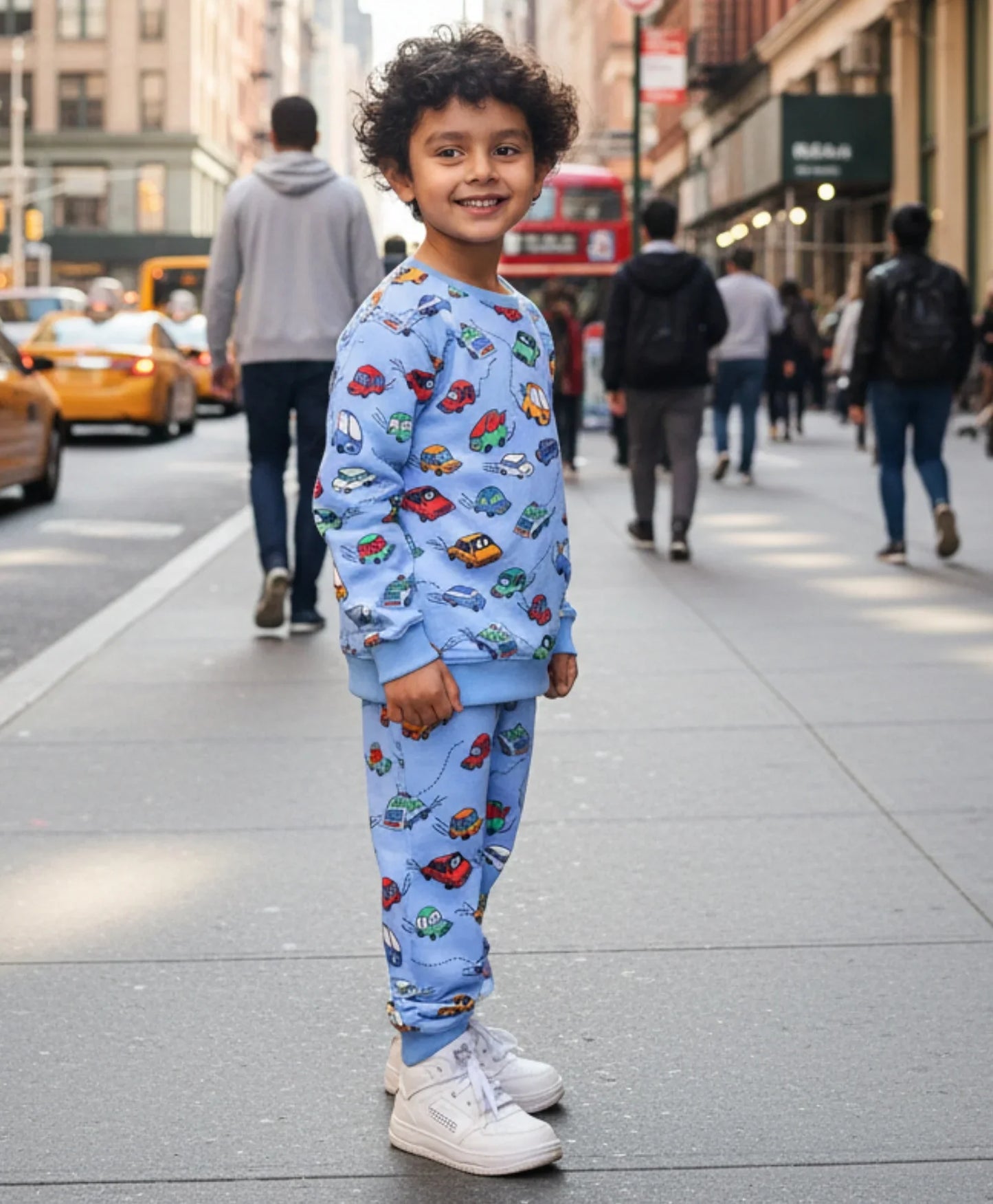 CARS BOYS FLEECE SWEATSHIRT JOGGER SET - BLUE