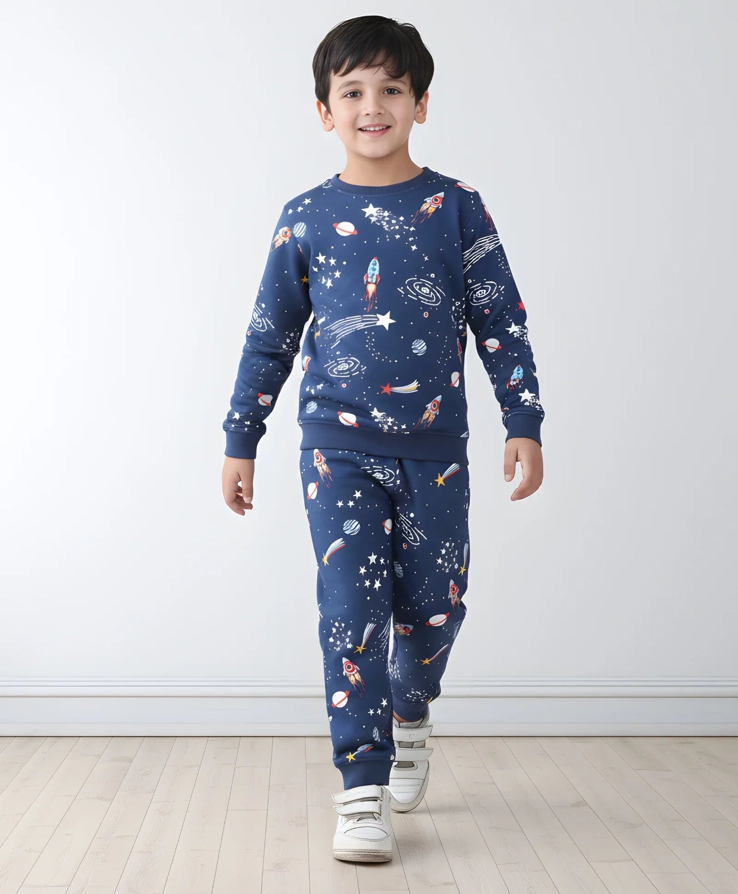 SOLAR DREAMS FLEECE SWEATSHIRT JOGGER SET - NAVY
