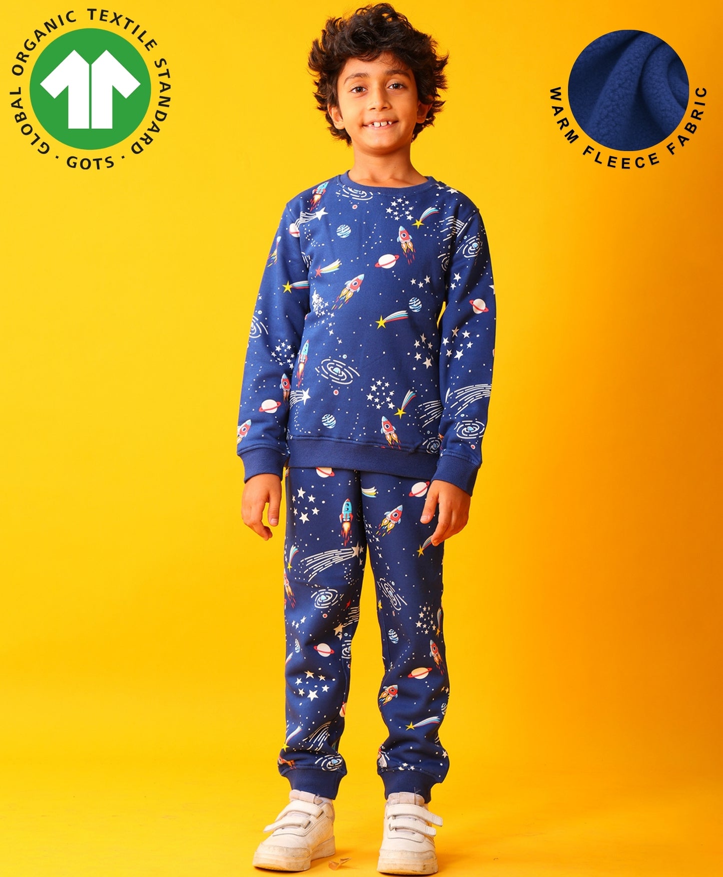 SOLAR DREAMS FLEECE SWEATSHIRT JOGGER SET - NAVY