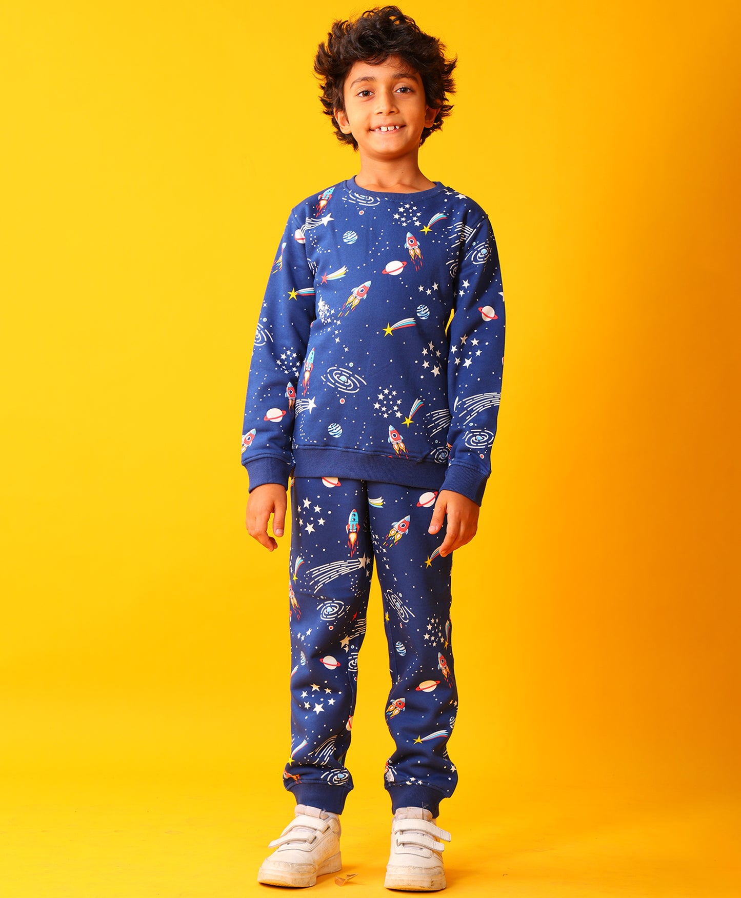 SOLAR DREAMS FLEECE SWEATSHIRT JOGGER SET - NAVY