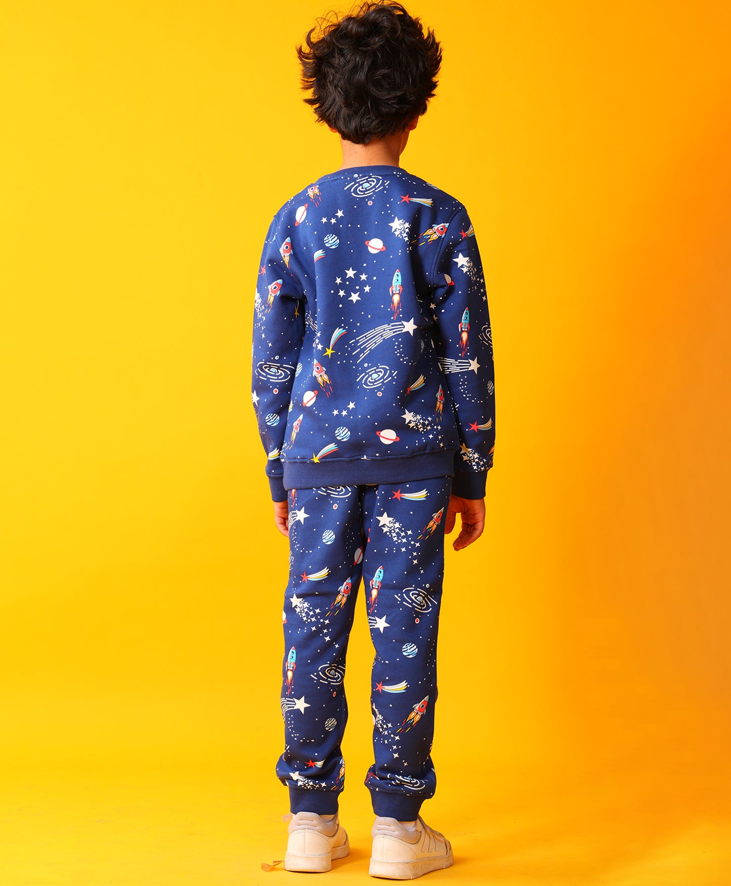 SOLAR DREAMS FLEECE SWEATSHIRT JOGGER SET - NAVY