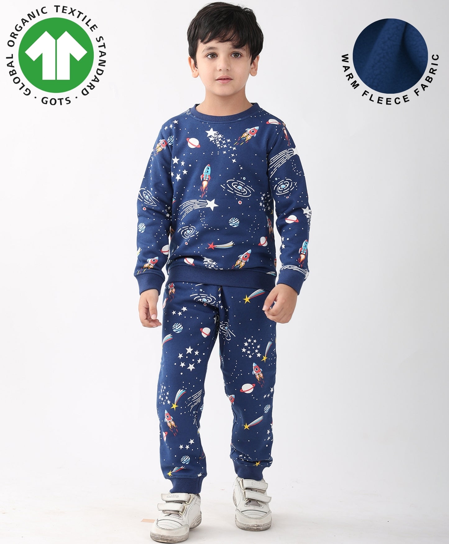 SOLAR DREAMS FLEECE SWEATSHIRT JOGGER SET - NAVY