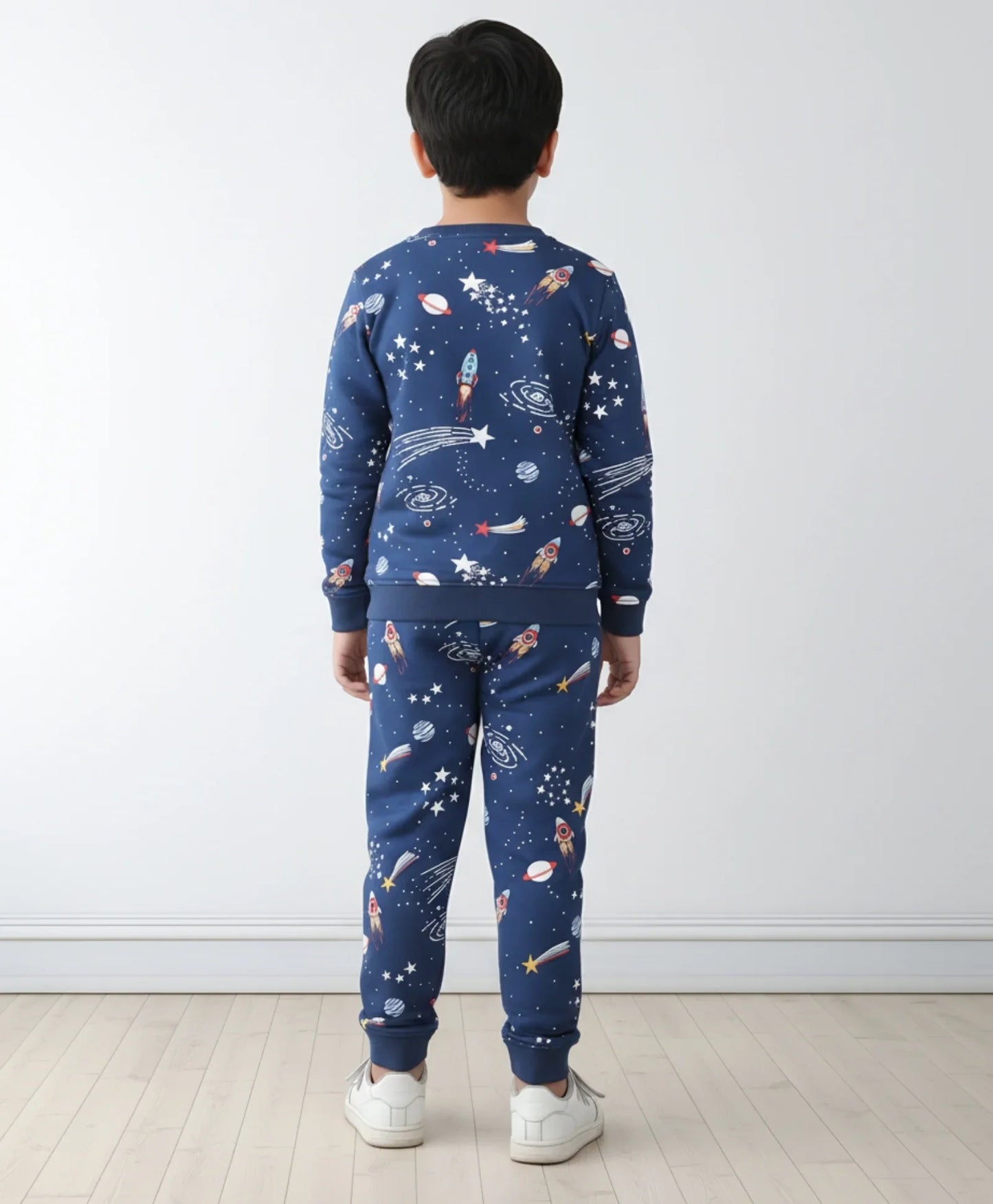 SOLAR DREAMS FLEECE SWEATSHIRT JOGGER SET - NAVY