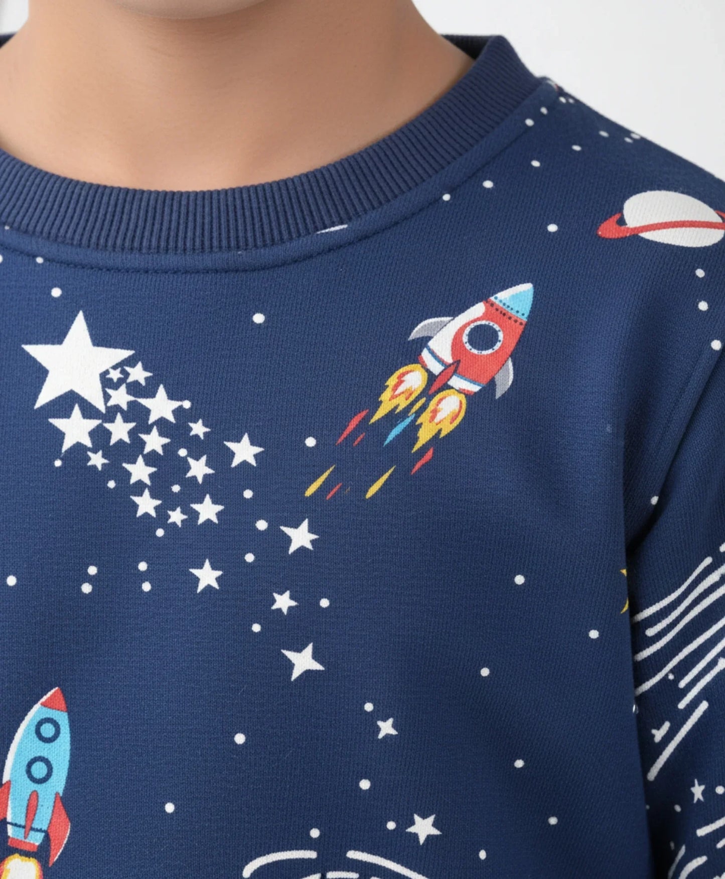 SOLAR DREAMS FLEECE SWEATSHIRT JOGGER SET - NAVY