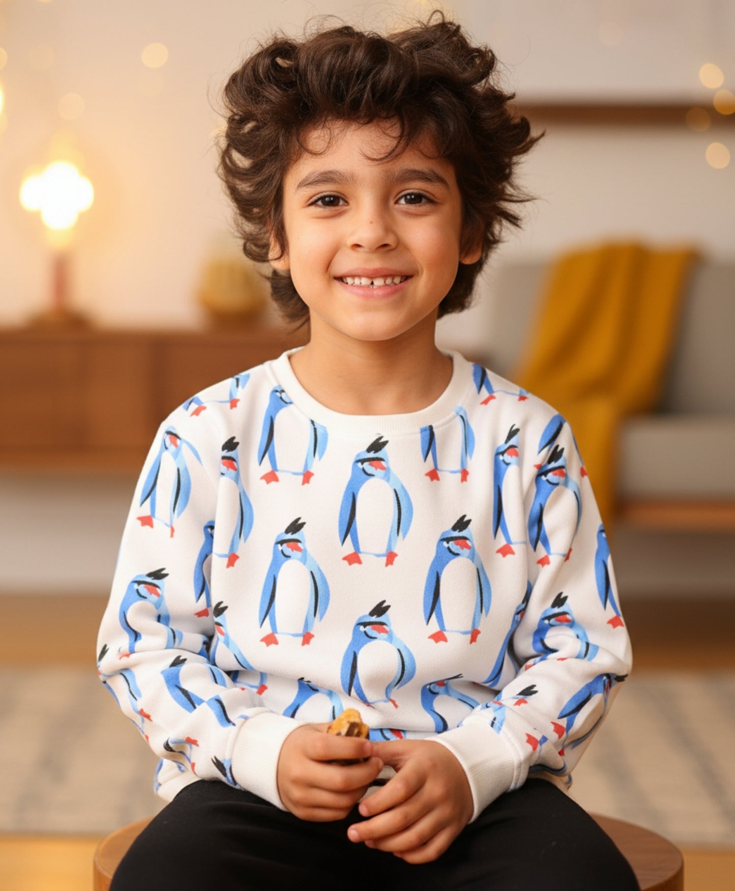 PENGUIN BLACK FLEECE SWEATSHIRT JOGGER SET - WHITE/BLACK