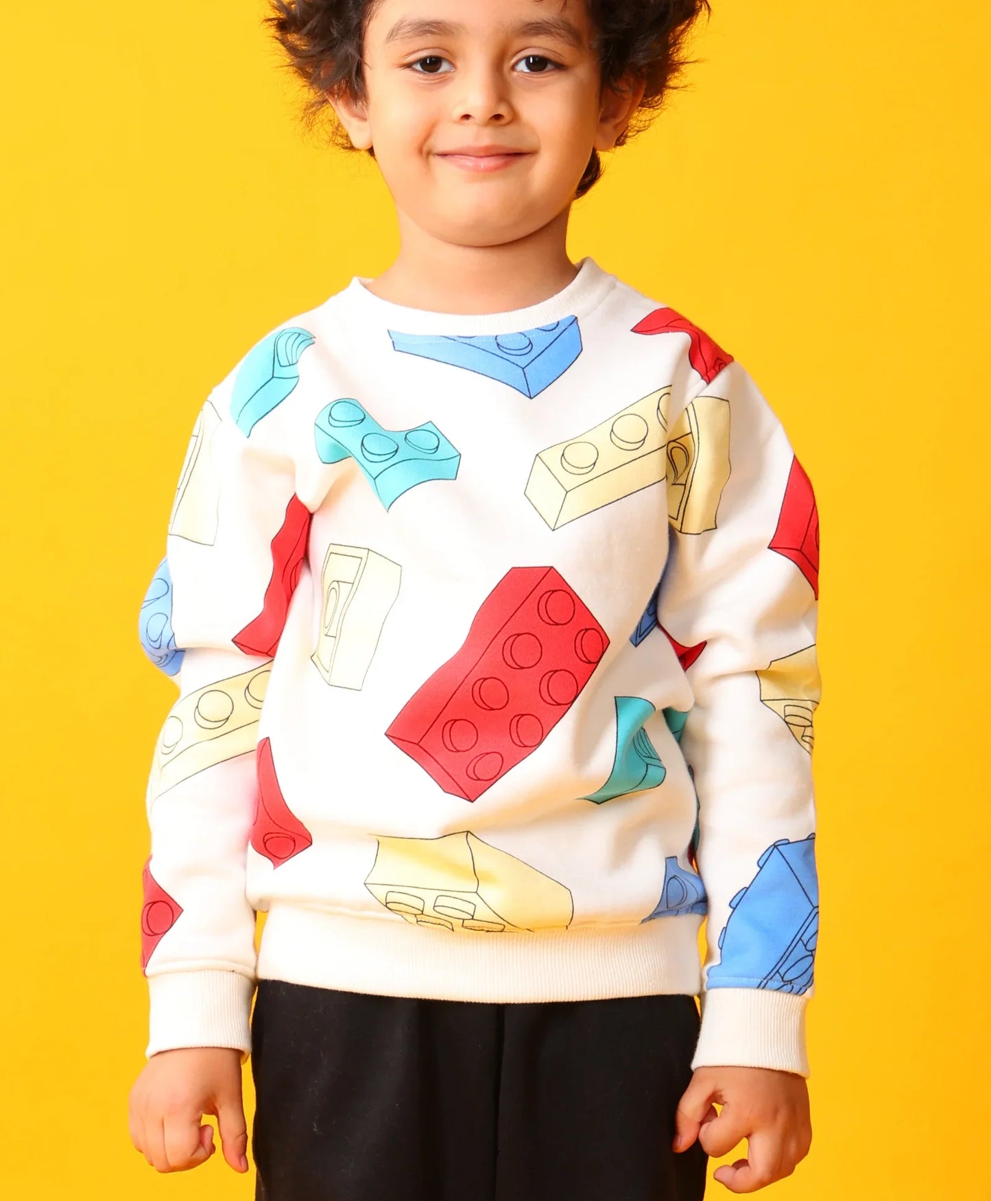 BLOCK BUILDER BLACK FLEECE SWEATSHIRT JOGGER SET - OFF WHITE/BLACK