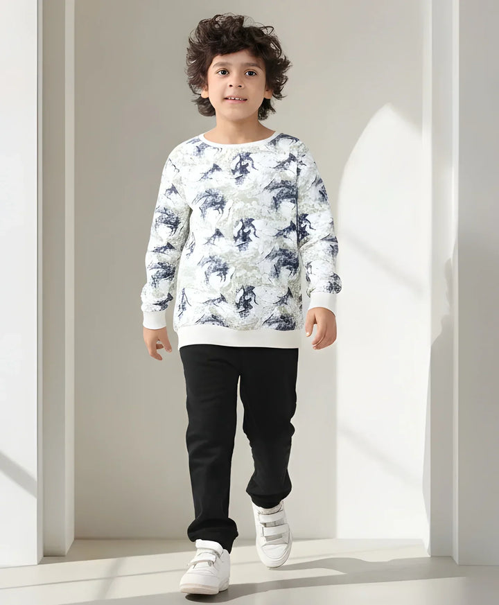 BLUE LIGHTING FLEECE SWEATSHIRT BLACK JOGGER SET - BLUE/BLACK - Anthrilo 