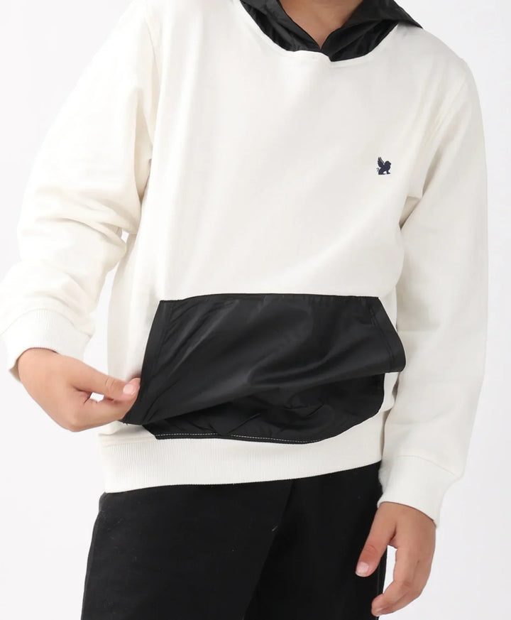 WHITE TAFETTA POCKET HOODIE BLACK JOGGER SET - WHITE/BLACK - Anthrilo 