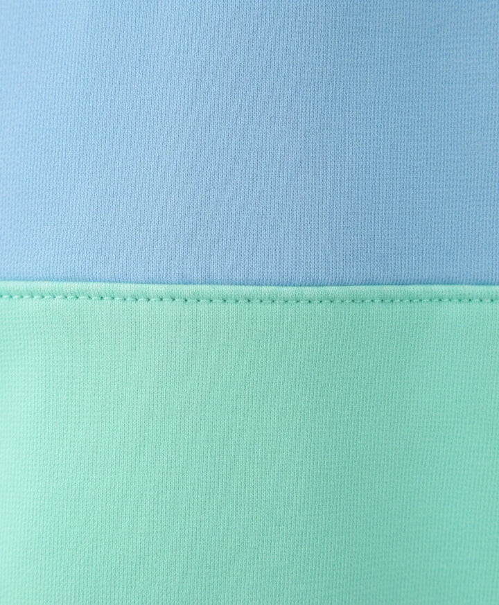 BLUE GREEN COLOR BLOCK FLEECE SWEATSHIRT JOGGER SET - BLUE/GREEN - Anthrilo 
