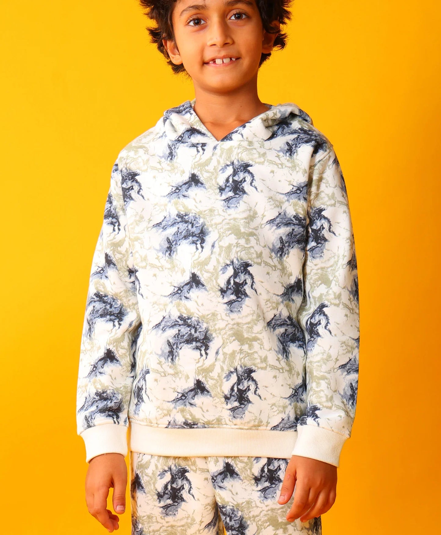 BLACK BLUE LIGHTING BOYS FLEECE HOODIE - BLUE