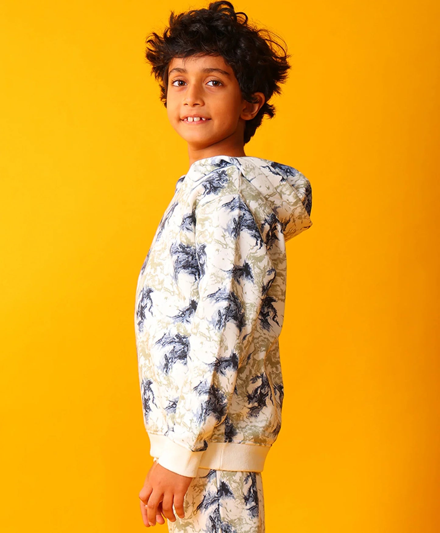 BLACK BLUE LIGHTING BOYS FLEECE HOODIE - BLUE