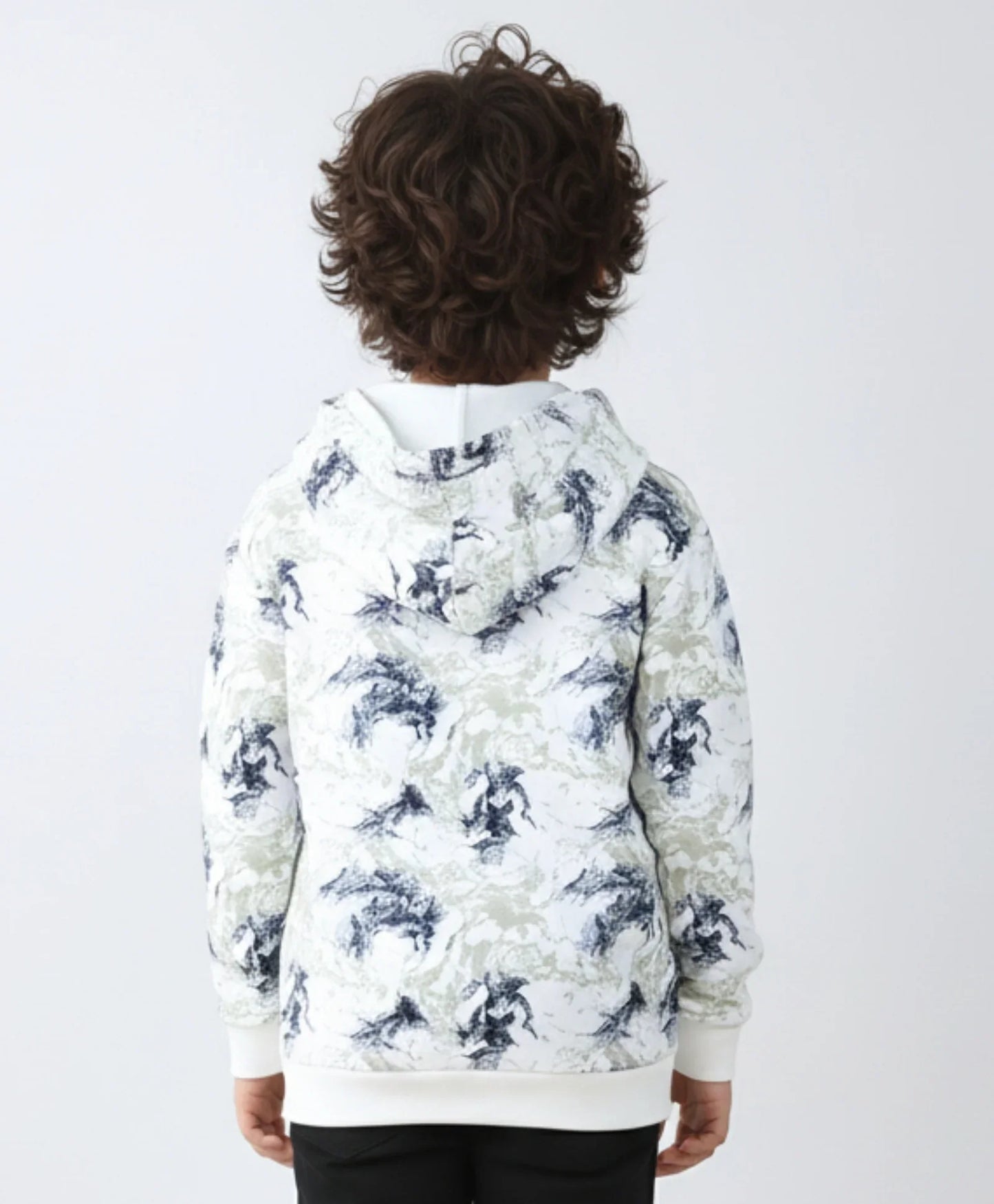 BLACK BLUE LIGHTING BOYS FLEECE HOODIE - BLUE