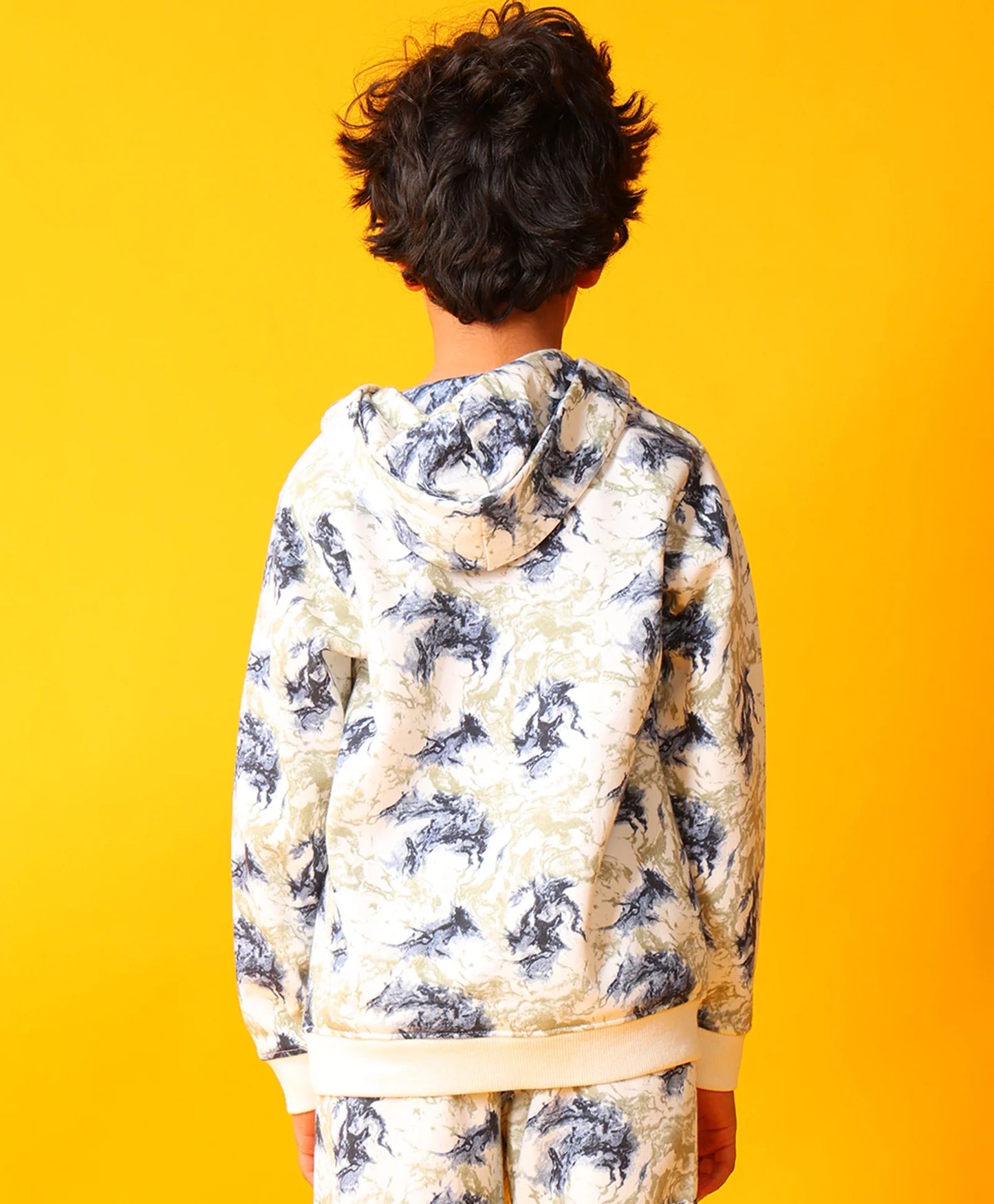 BLACK BLUE LIGHTING BOYS FLEECE HOODIE - BLUE