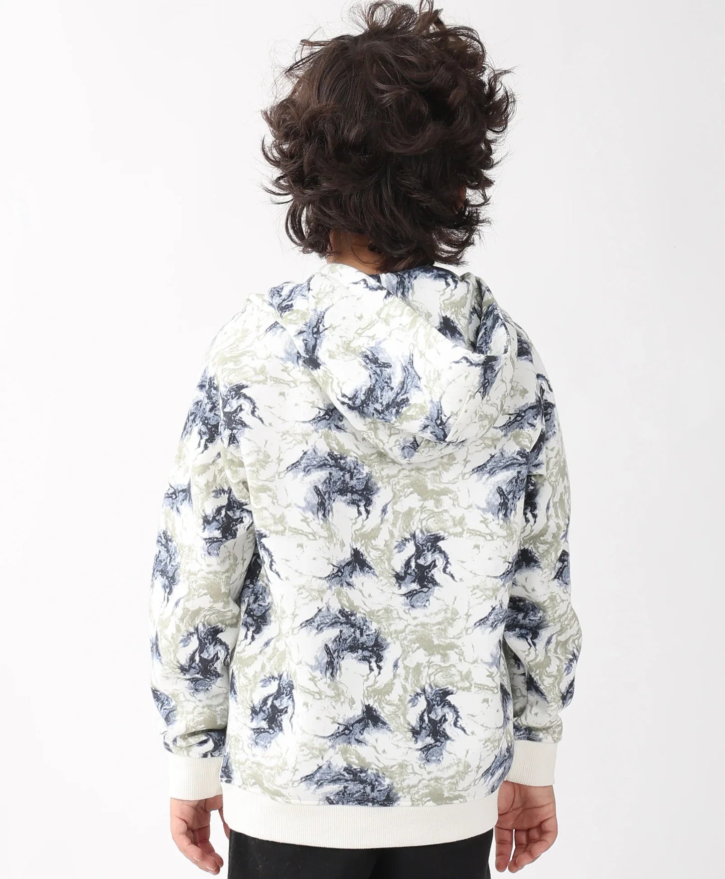 BLACK BLUE LIGHTING BOYS FLEECE HOODIE - BLUE