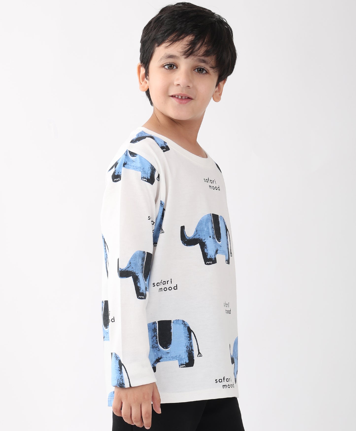 ELEPHANT LONG SLEEVE BOYS T-SHIRT -OFF WHITE