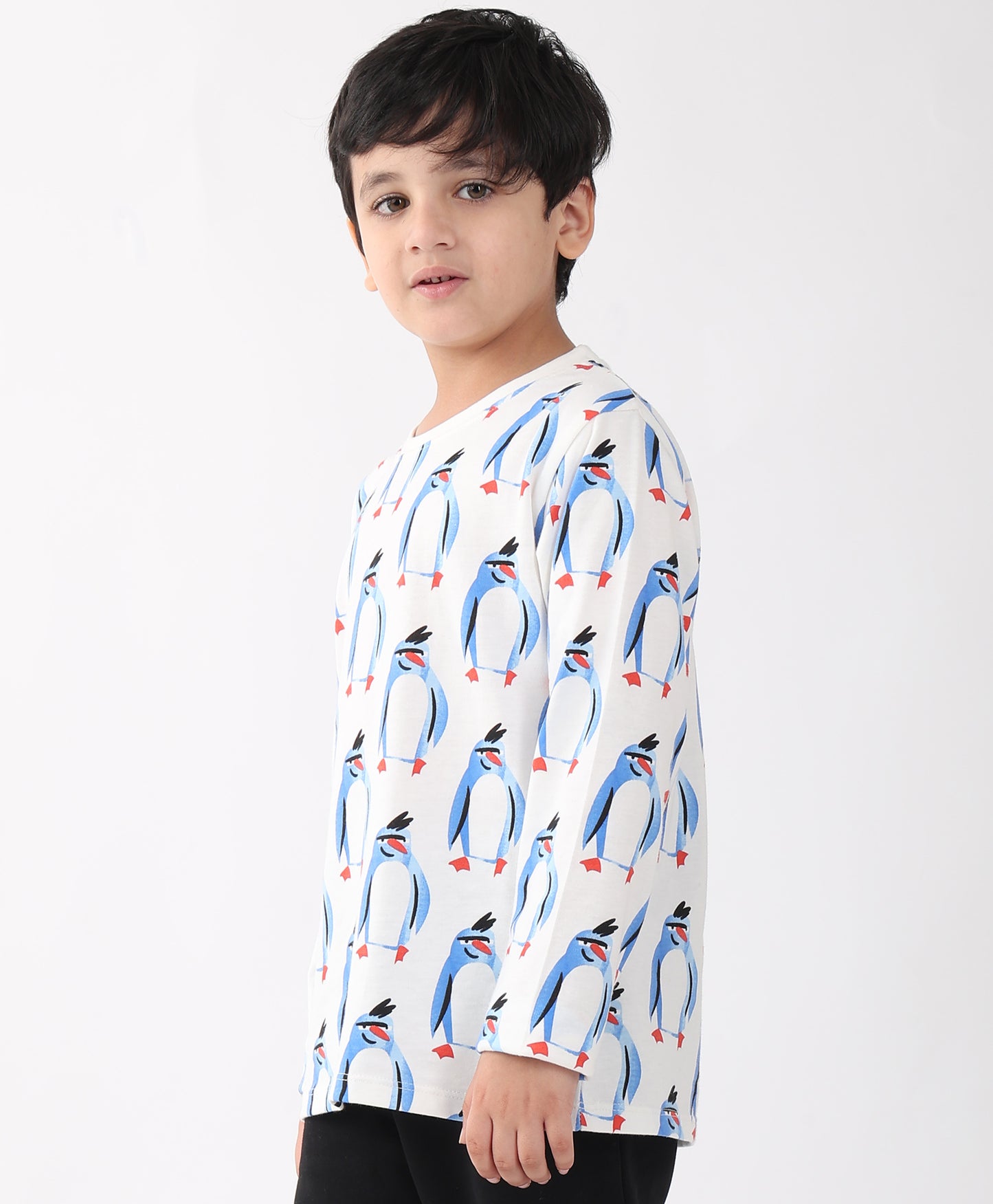 PENGUIN LONG SLEEVE BOYS T-SHIRT -OFF WHITE