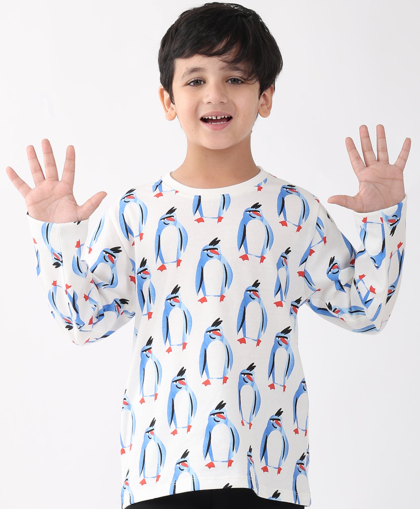 PENGUIN LONG SLEEVE BOYS T-SHIRT -OFF WHITE
