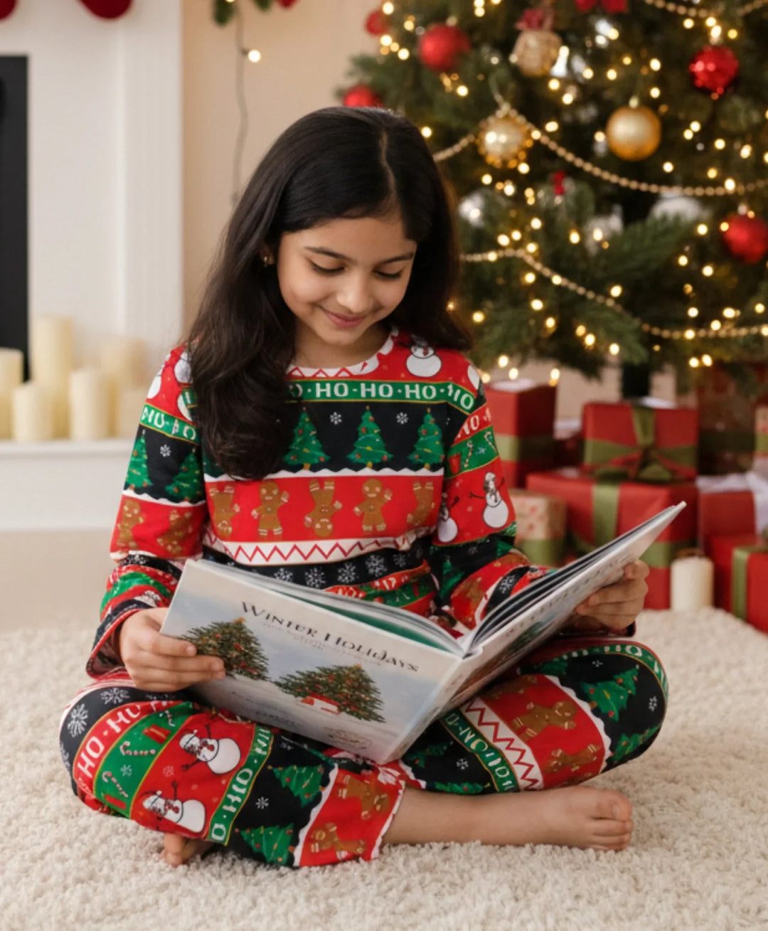 Christmas Red Long Sleeve Pyjama Set - Red
