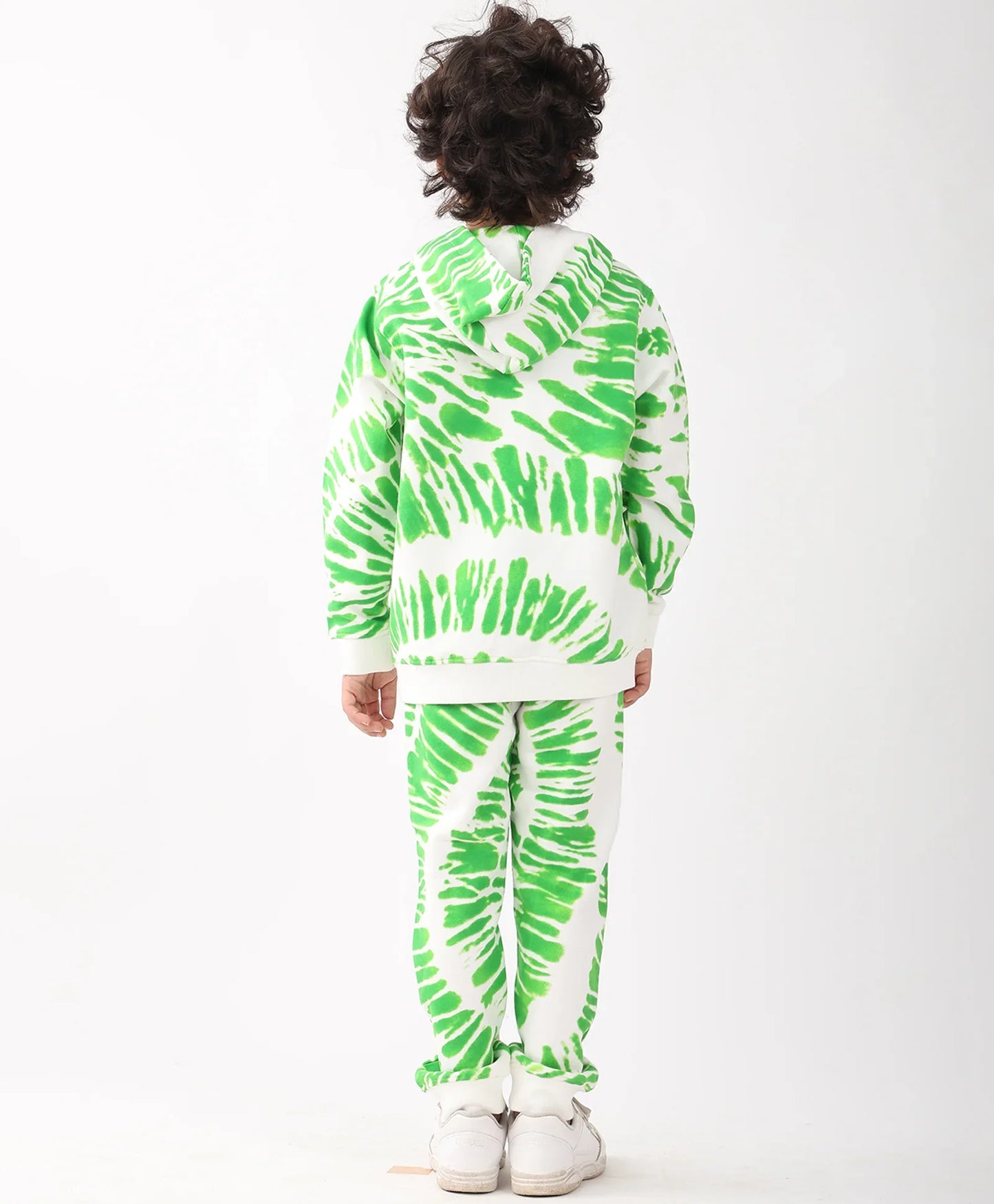 GREEN SWIRL BOYS FLEECE HOODIE JOGGER SET - GREEN