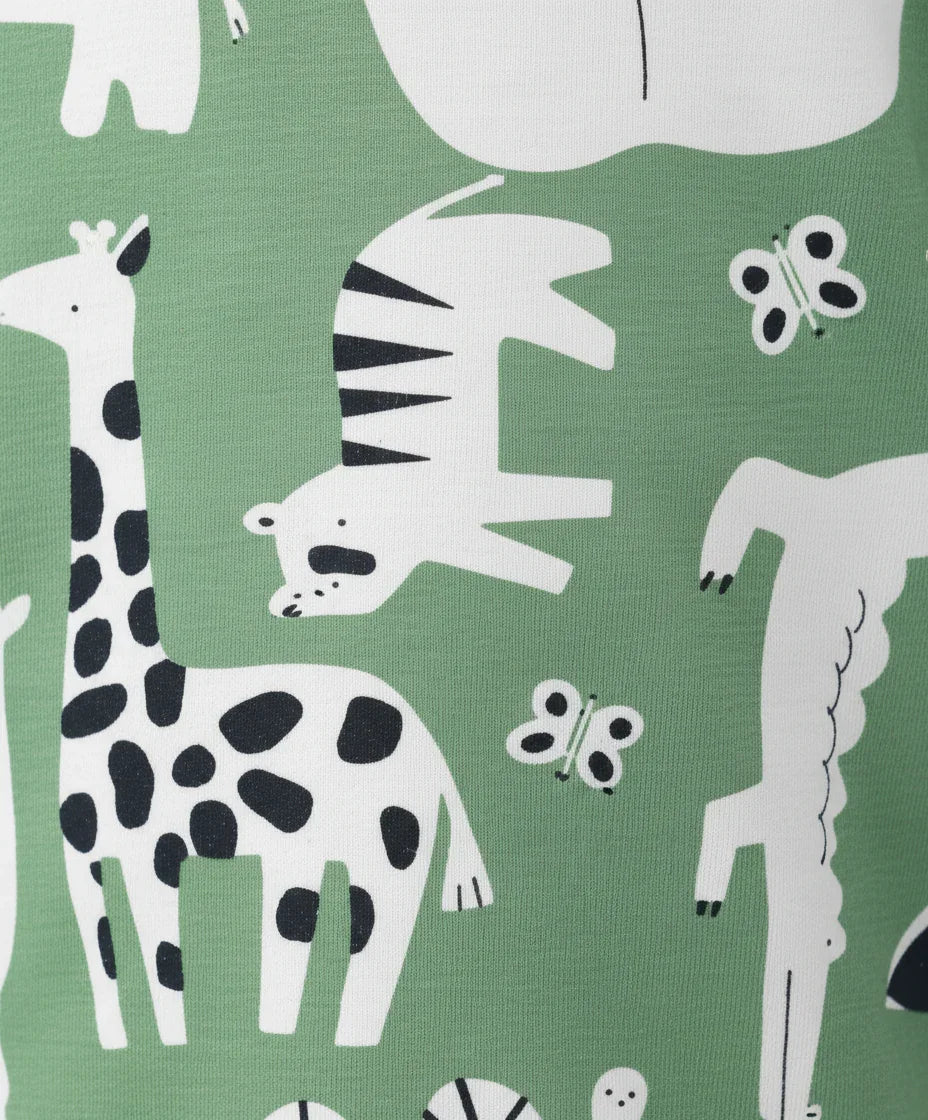 ANIMAL GREEN GIRLS LONG SLEEVE PYJAMA SET - GREEN