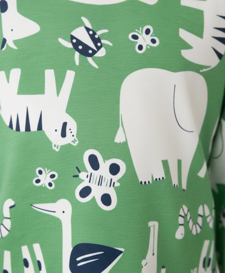ANIMAL GREEN GIRLS LONG SLEEVE PYJAMA SET - GREEN - Anthrilo 