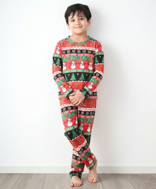 CHRISTMAS RED LONG SLEEVE PYJAMA SET - RED