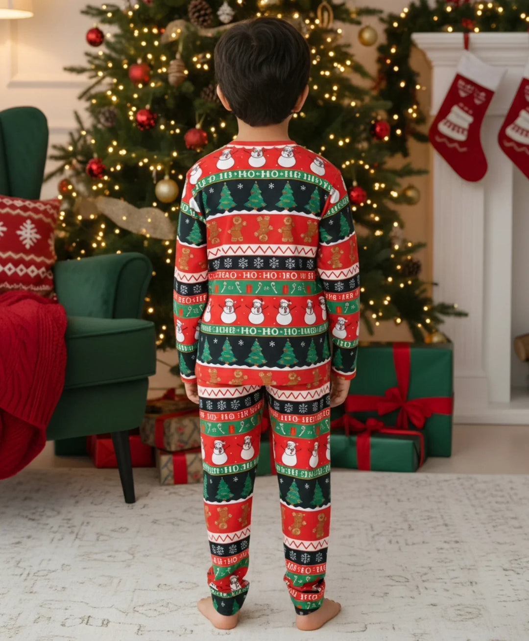 CHRISTMAS RED LONG SLEEVE PYJAMA SET - RED - Anthrilo 