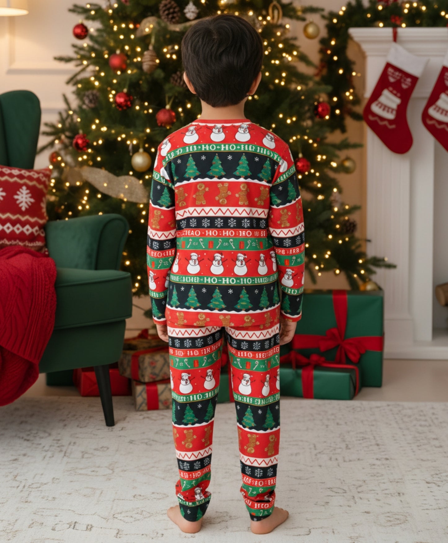 CHRISTMAS RED LONG SLEEVE PYJAMA SET - RED