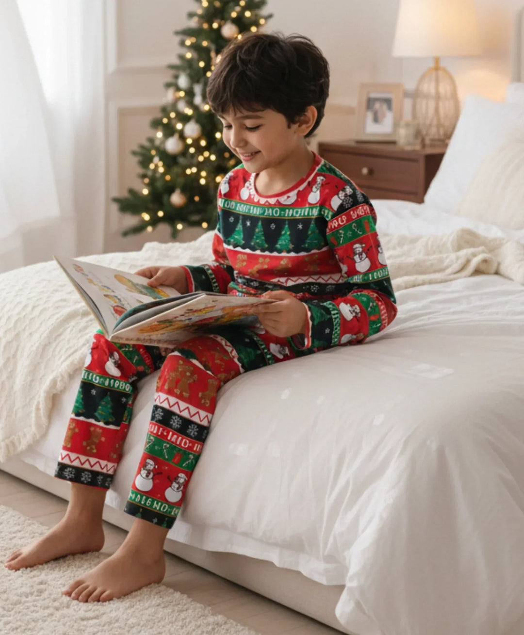 CHRISTMAS RED LONG SLEEVE PYJAMA SET - RED - Anthrilo 