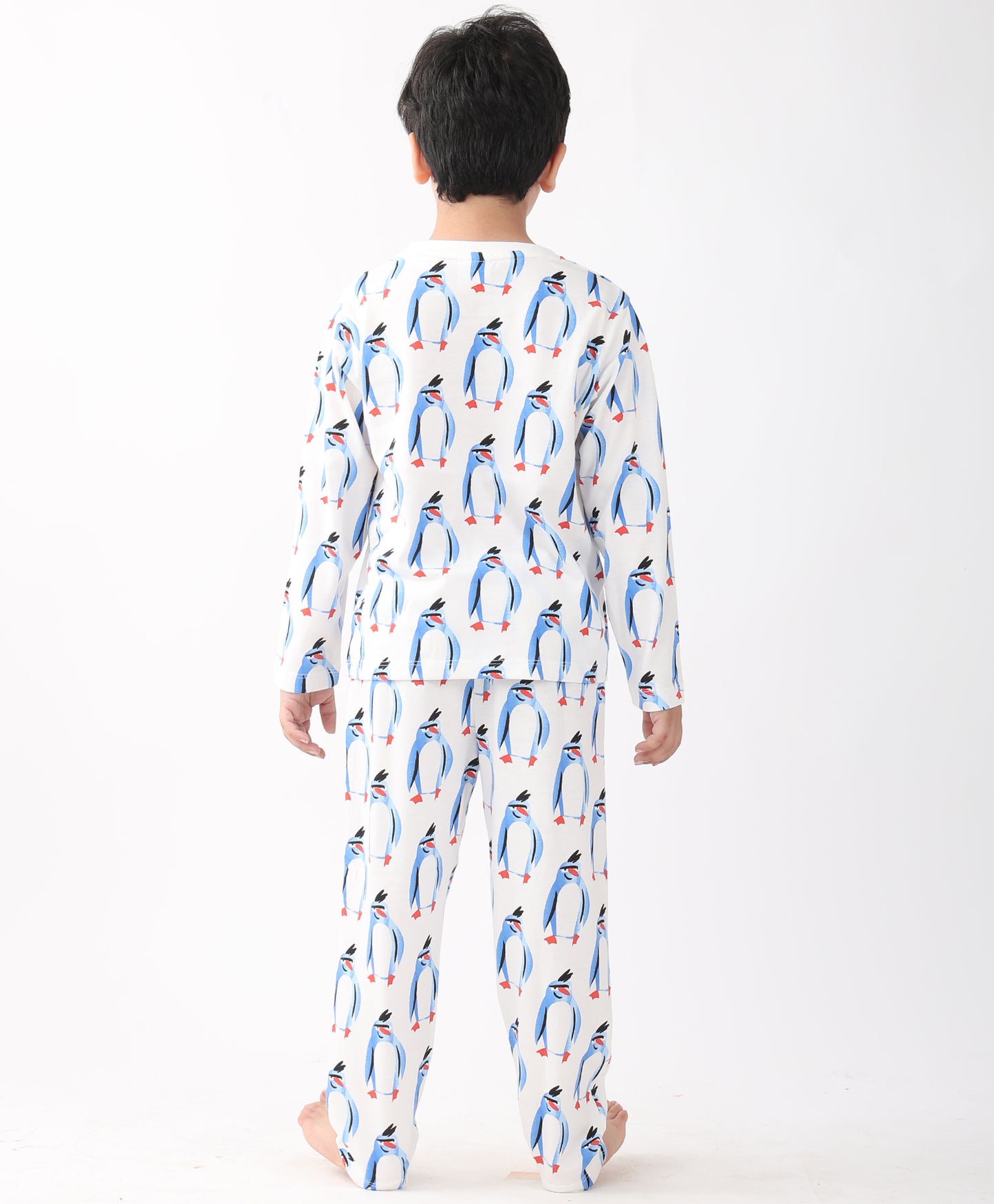 PENGUIN LONG SLEEVE PYJAMA SET -WHITE
