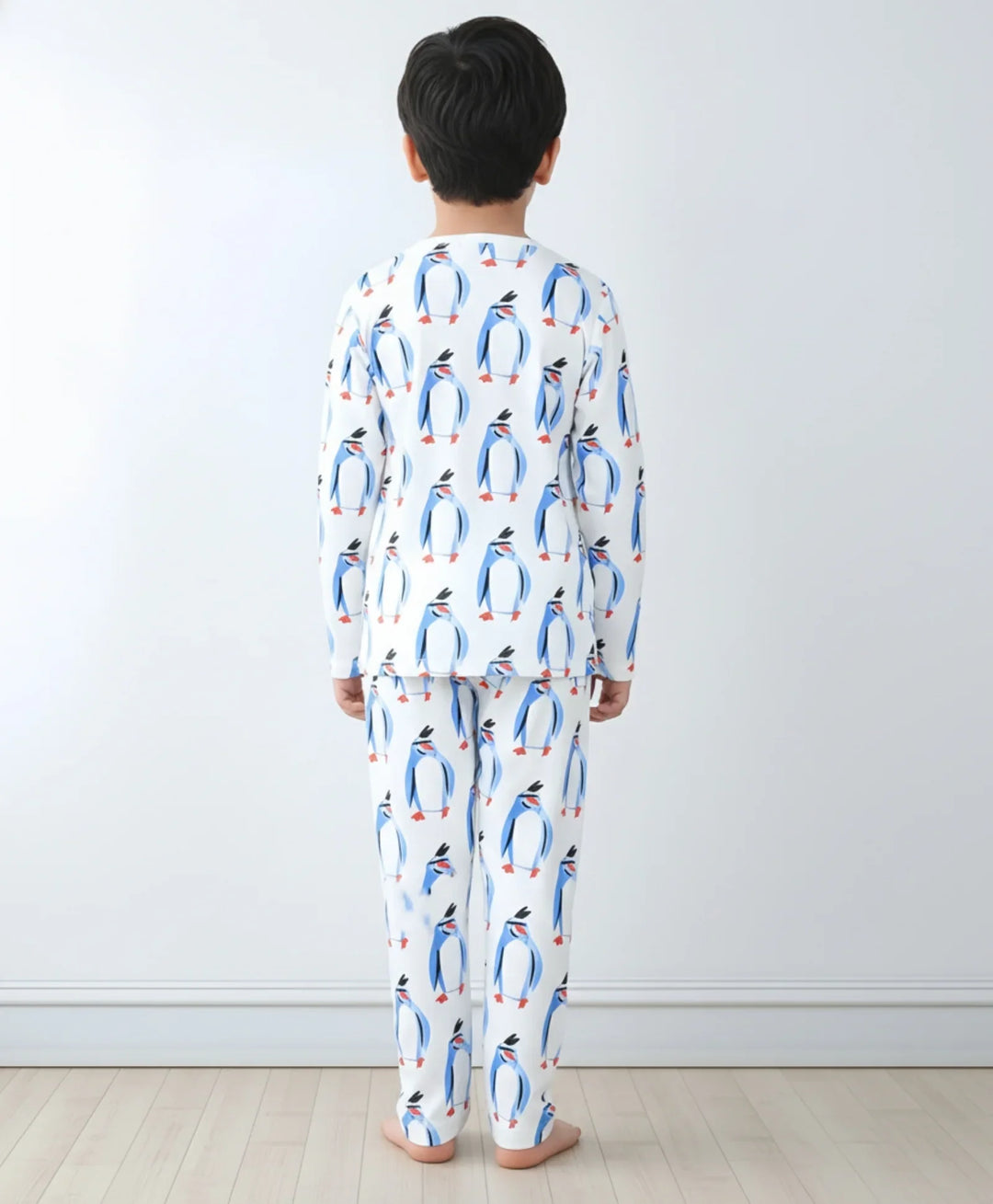 PENGUIN LONG SLEEVE PYJAMA SET -WHITE - Anthrilo 