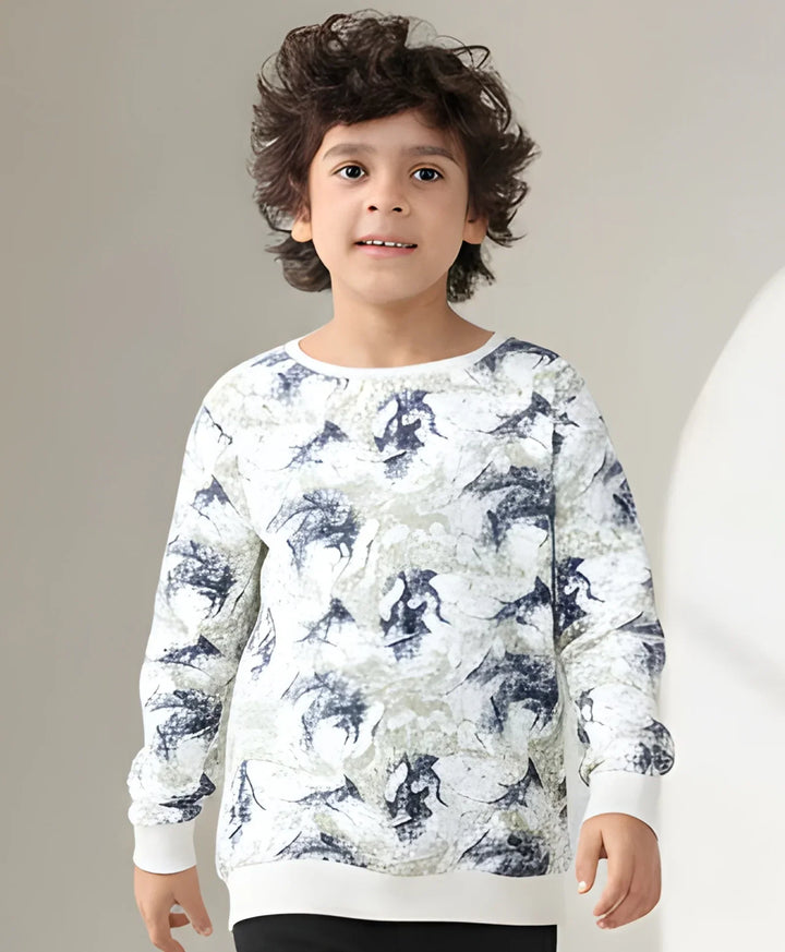 BLACK BLUE LIGHTING BOYS FLEECE SWEATSHIRT - BLUE - Anthrilo 