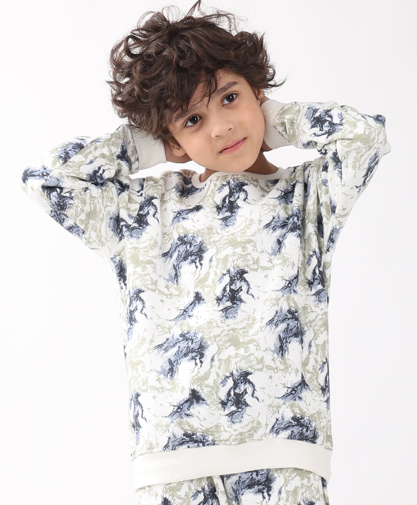 BLACK BLUE LIGHTING BOYS FLEECE SWEATSHIRT - BLUE