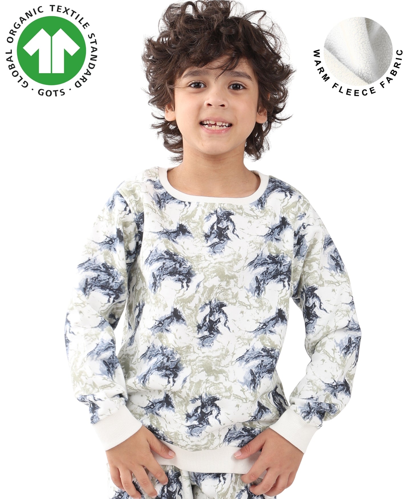 BLACK BLUE LIGHTING BOYS FLEECE SWEATSHIRT - BLUE
