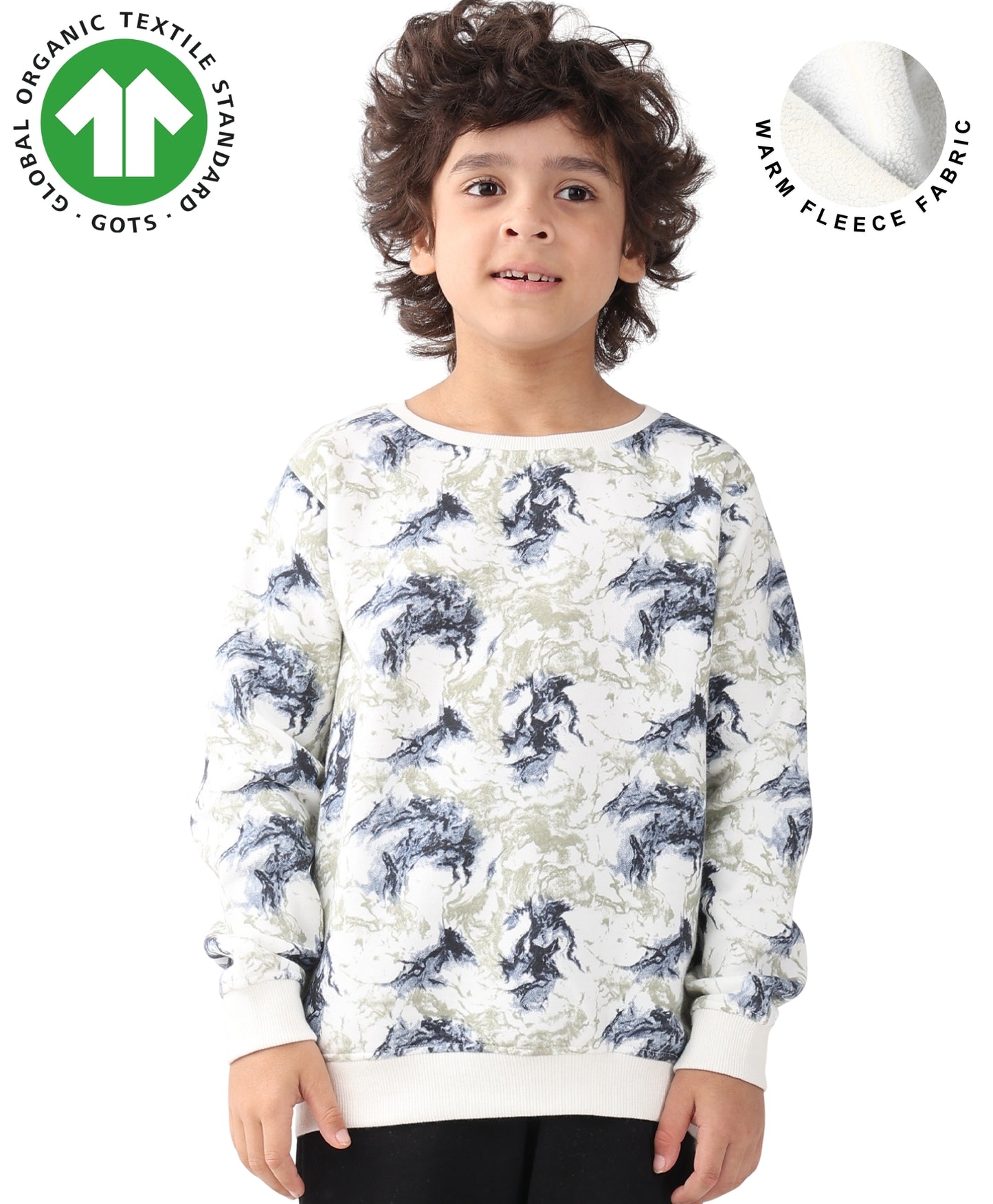 BLACK BLUE LIGHTING BOYS FLEECE SWEATSHIRT - BLUE